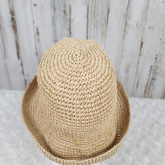 Embroidered Floral Straw Bucket Sun Hat - Picture 3 of 7